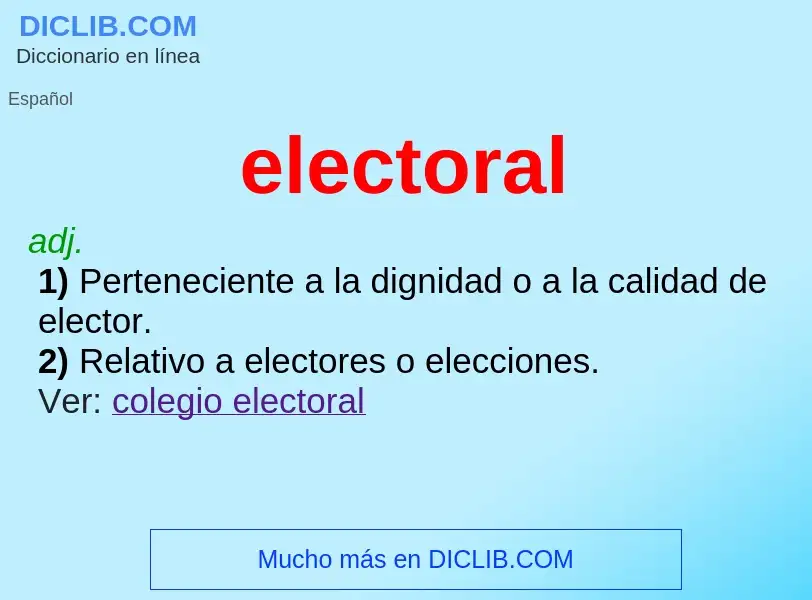 What is electoral - definition