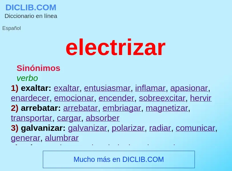 Was ist electrizar - Definition