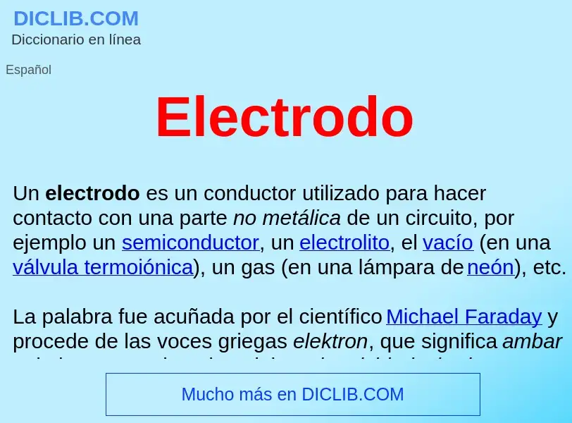 ¿Qué es Electrodo ? - significado y definición