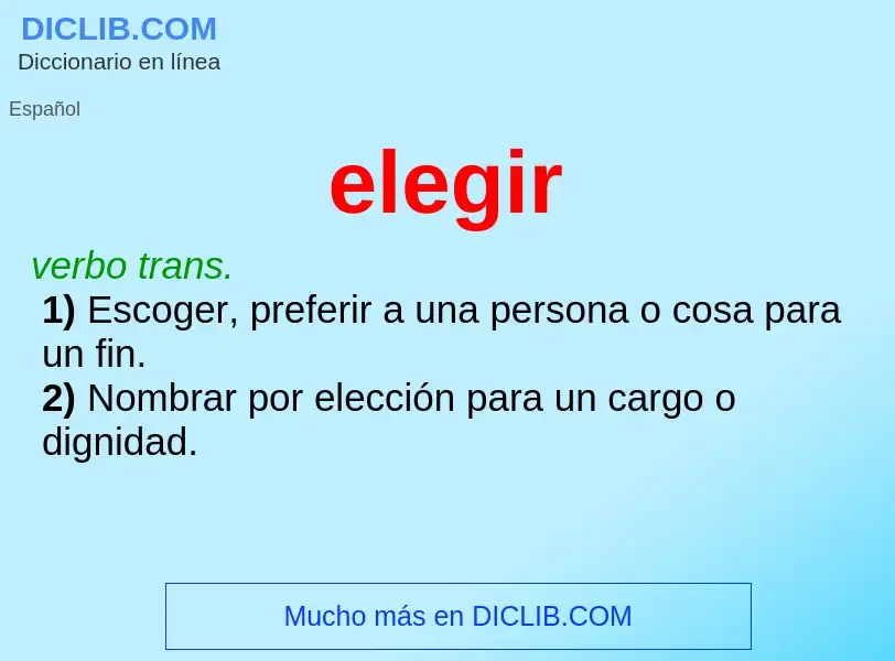 O que é elegir - definição, significado, conceito