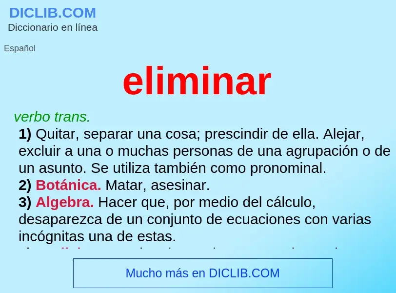 O que é eliminar - definição, significado, conceito