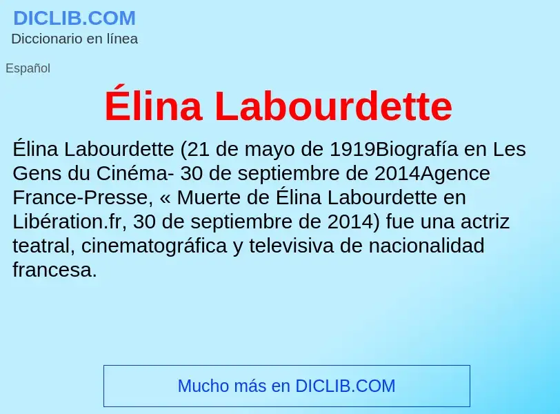 Τι είναι Élina Labourdette - ορισμός