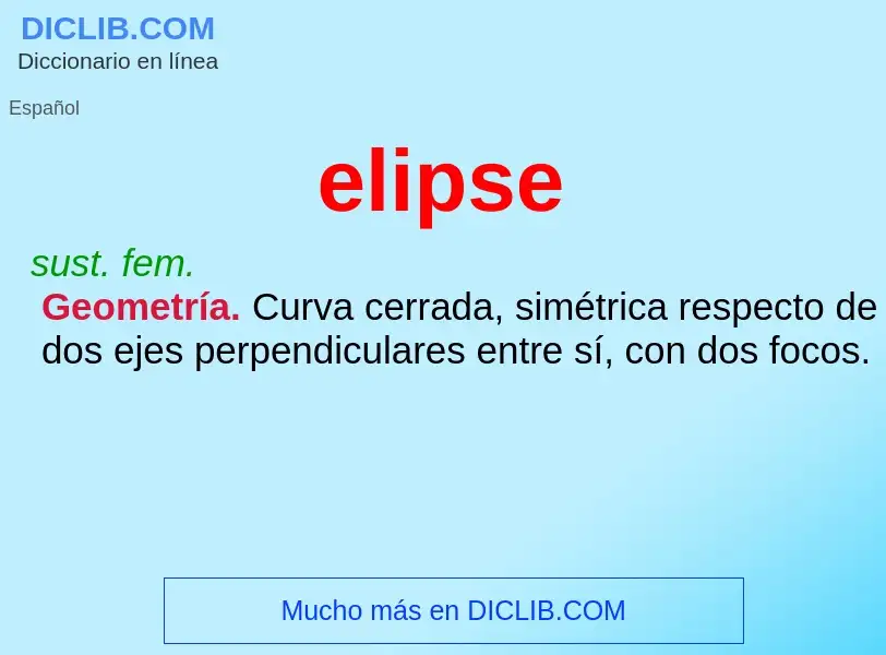 What is elipse - meaning and definition