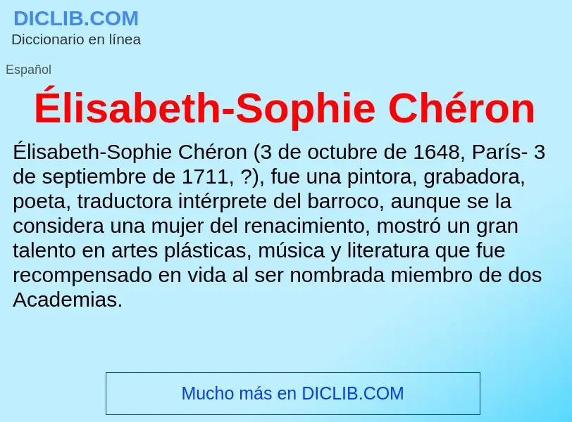 ¿Qué es Élisabeth-Sophie Chéron? - significado y definición