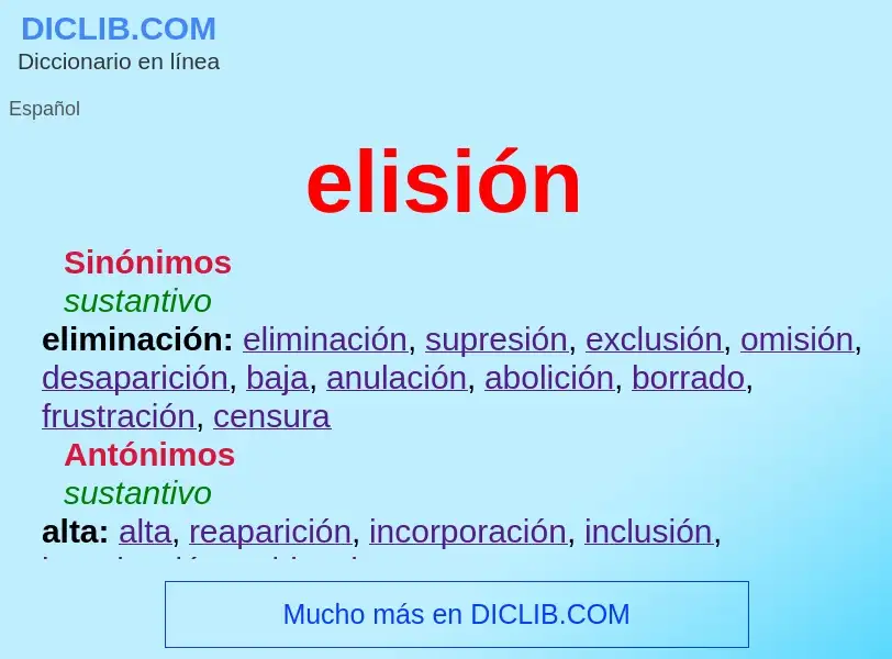 What is elisión - definition