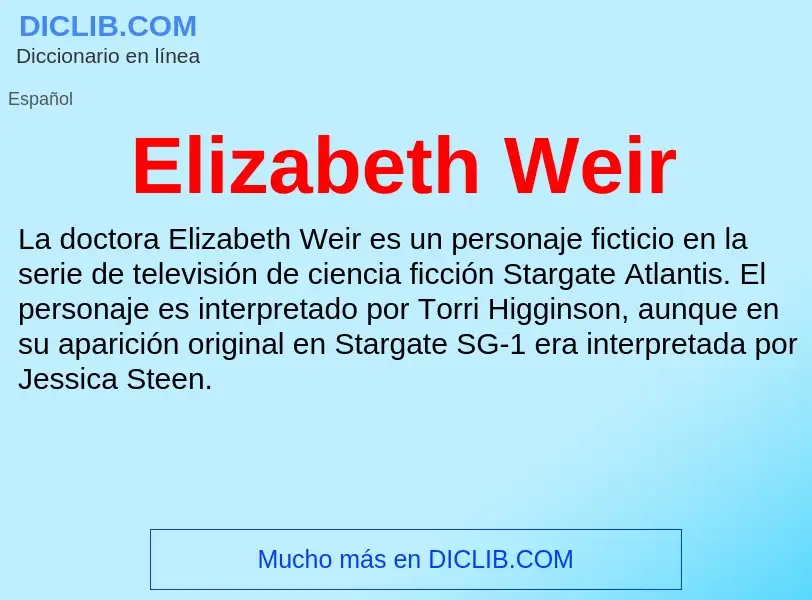 O que é Elizabeth Weir - definição, significado, conceito