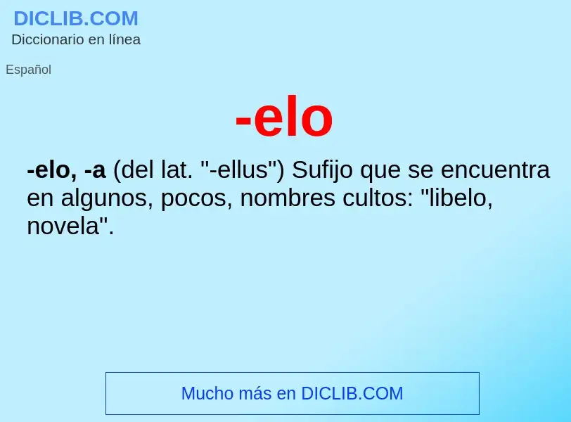 Wat is -elo - definition