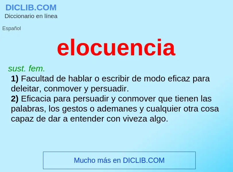 Che cos'è elocuencia - definizione