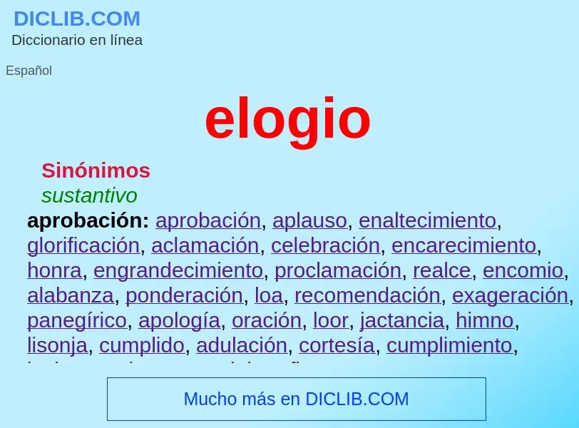 Was ist elogio - Definition