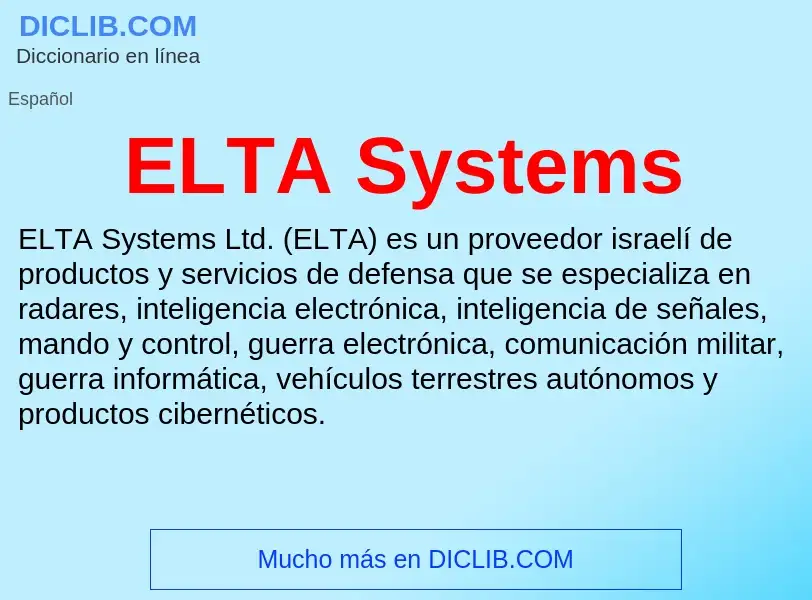 Τι είναι ELTA Systems - ορισμός