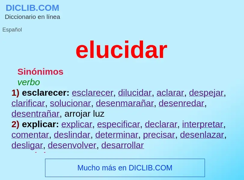 What is elucidar - meaning and definition