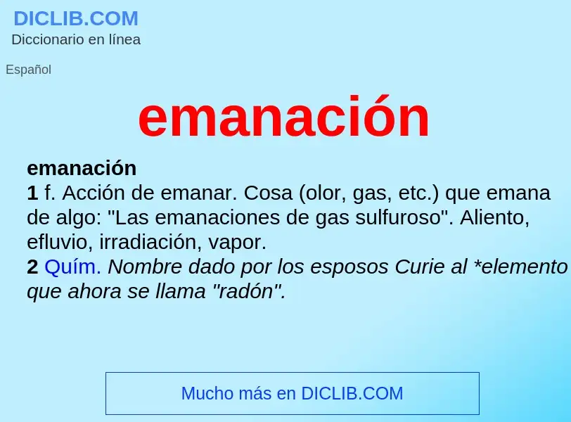 ¿Qué es emanación? - significado y definición