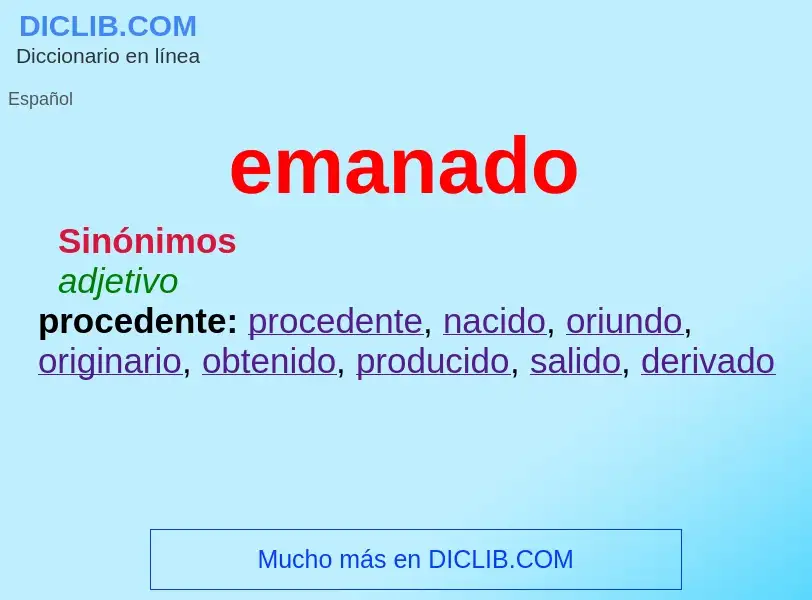 Wat is emanado - definition