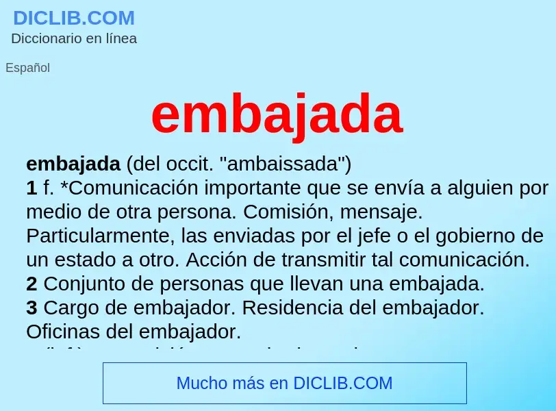 ¿Qué es embajada? - significado y definición