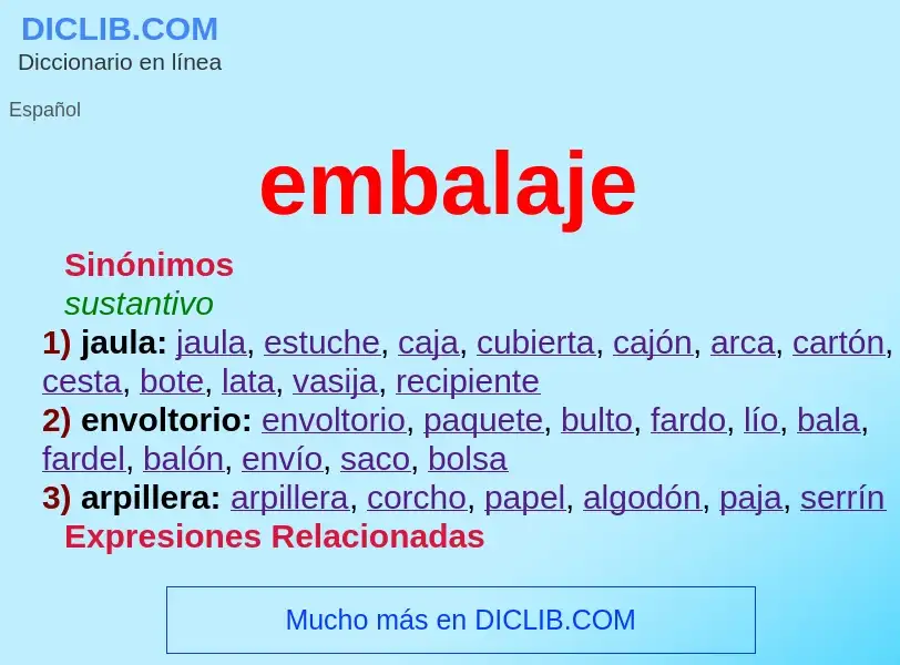 Was ist embalaje - Definition