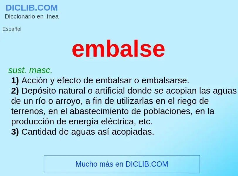 Was ist embalse - Definition