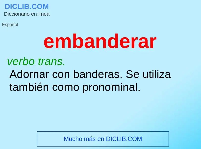 What is embanderar - definition