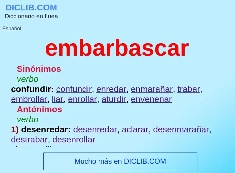 What is embarbascar - definition