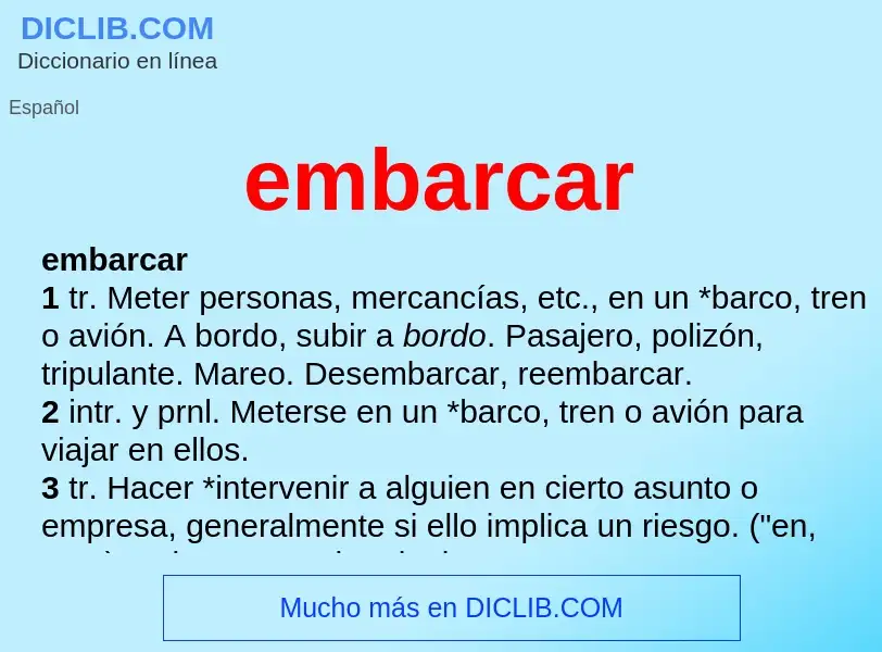 Wat is embarcar - definition