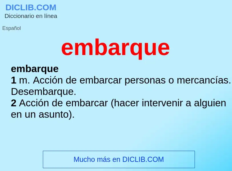 Wat is embarque - definition