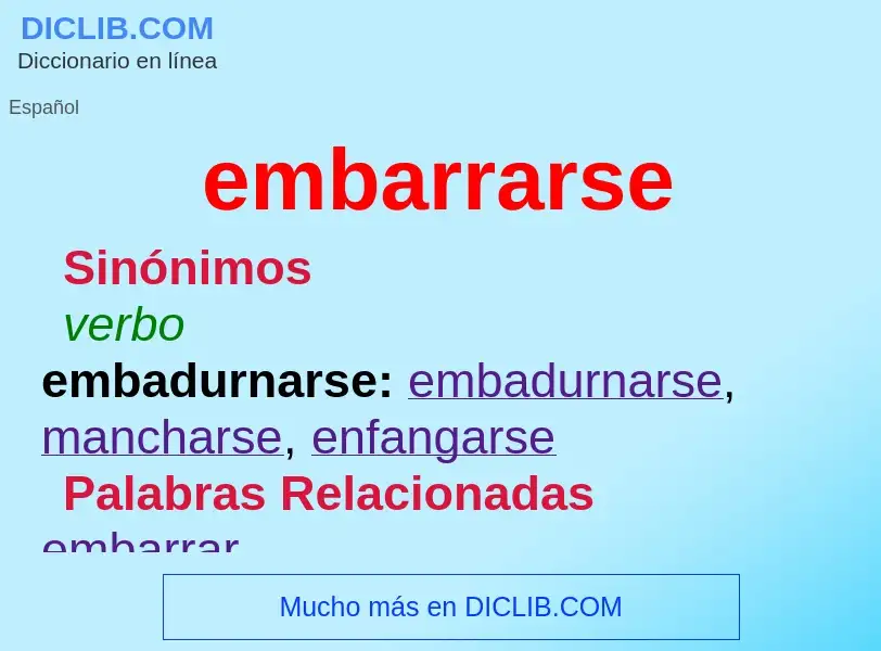 What is embarrarse - definition