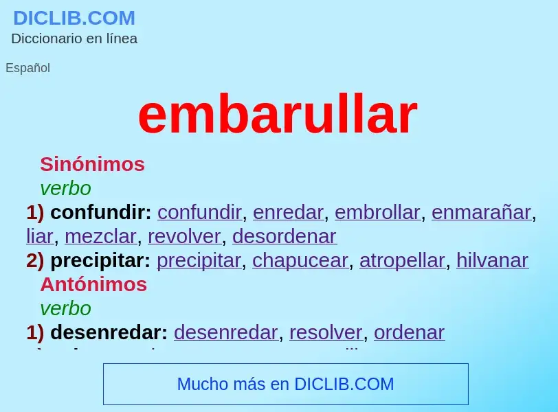 What is embarullar - meaning and definition