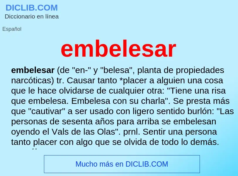 What is embelesar - definition