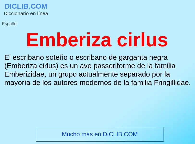 What is Emberiza cirlus - meaning and definition