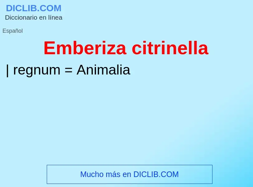 What is Emberiza citrinella - meaning and definition