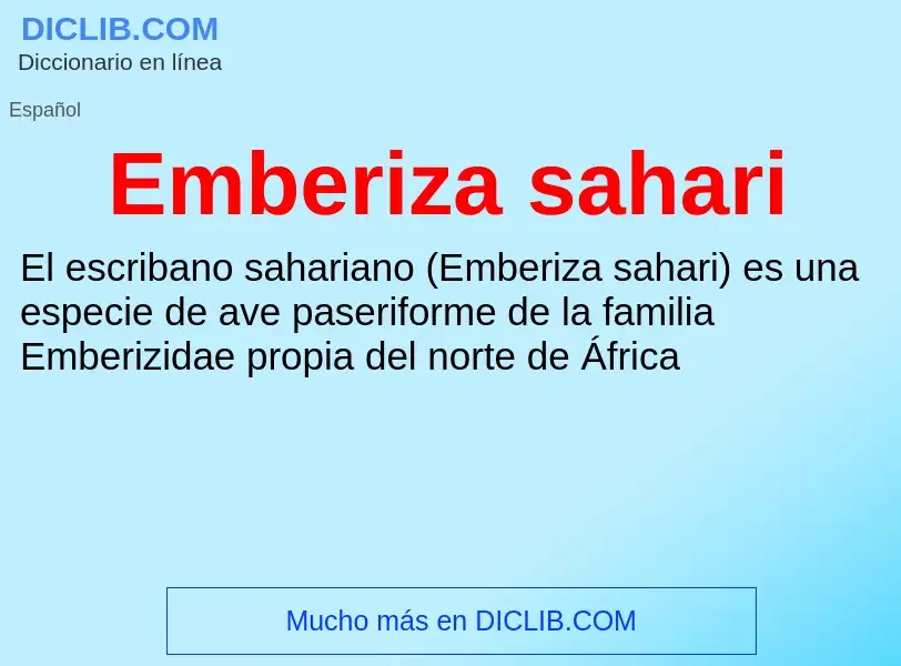 What is Emberiza sahari - meaning and definition