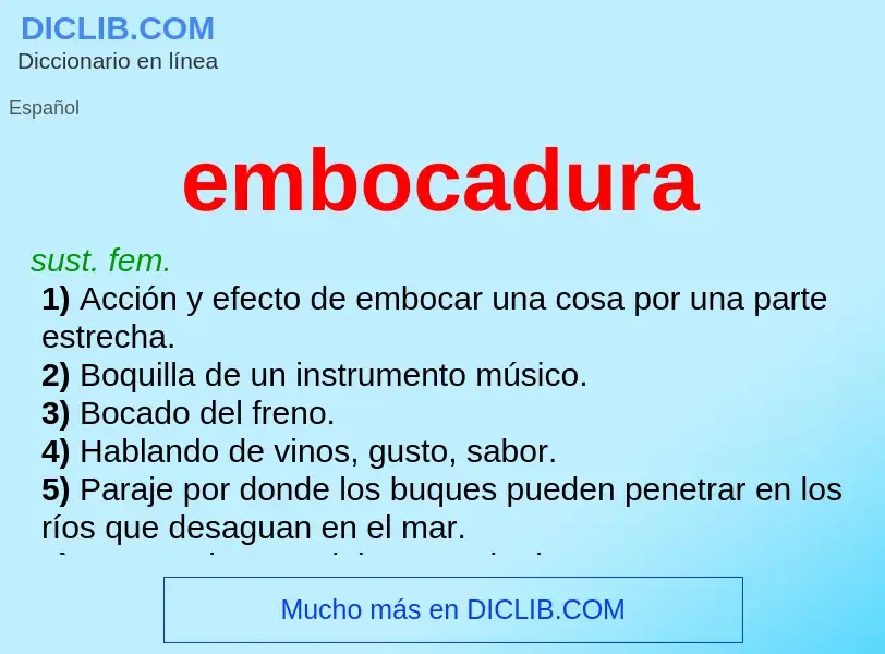 What is embocadura - definition