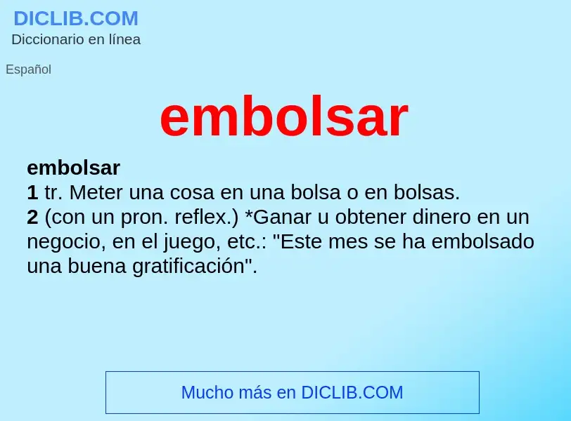 ¿Qué es embolsar? - significado y definición