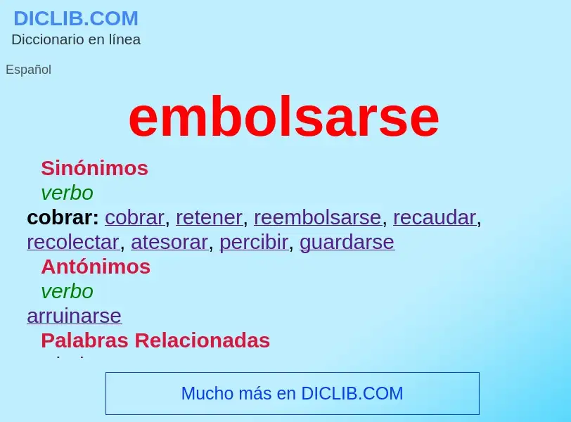 ¿Qué es embolsarse? - significado y definición