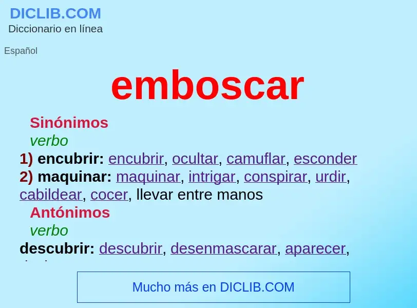 What is emboscar - meaning and definition