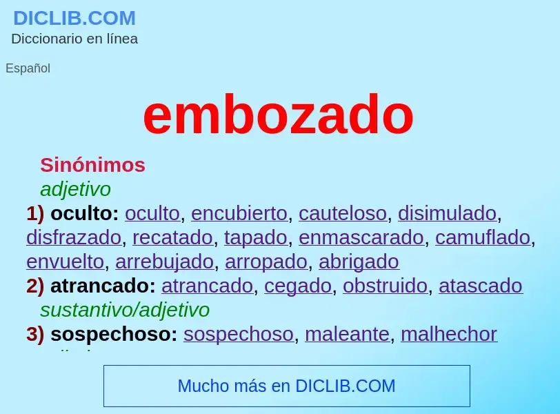 What is embozado - definition