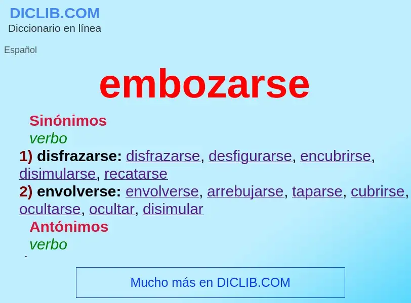 ¿Qué es embozarse? - significado y definición