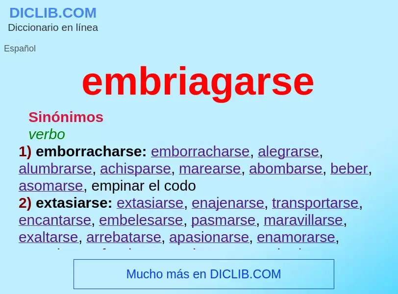 What is embriagarse - definition