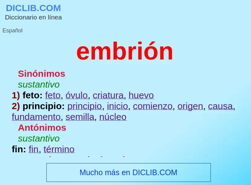 What is embrión - meaning and definition