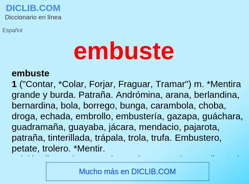 What is embuste - meaning and definition