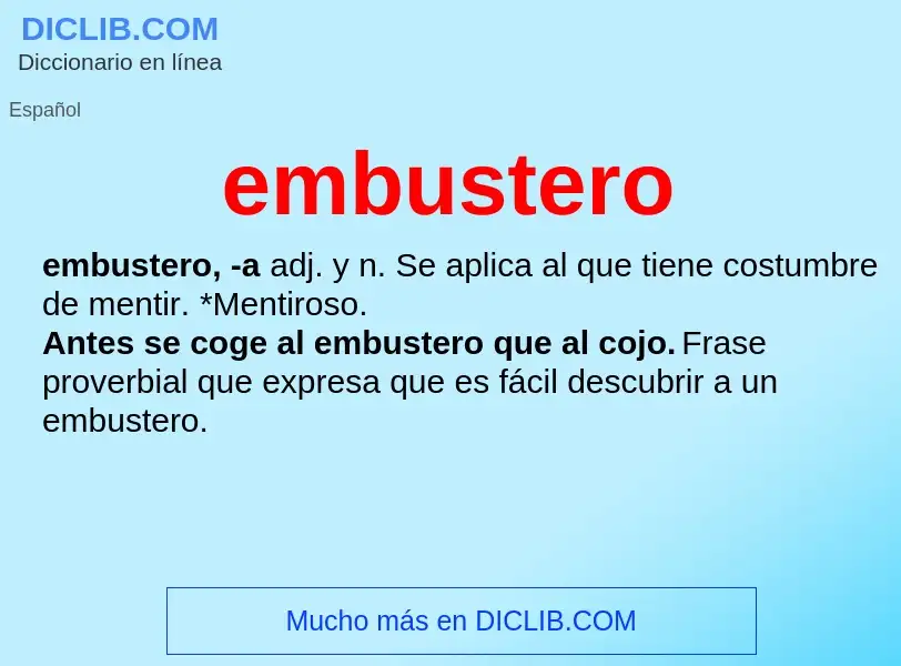 What is embustero - meaning and definition