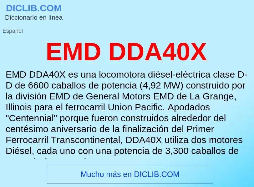 Что такое EMD DDA40X - определение