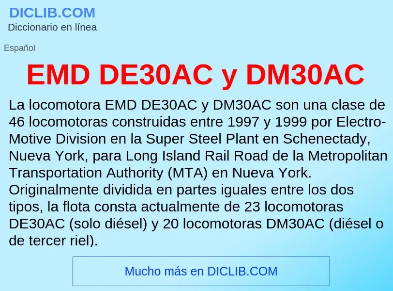 Что такое EMD DE30AC y DM30AC - определение