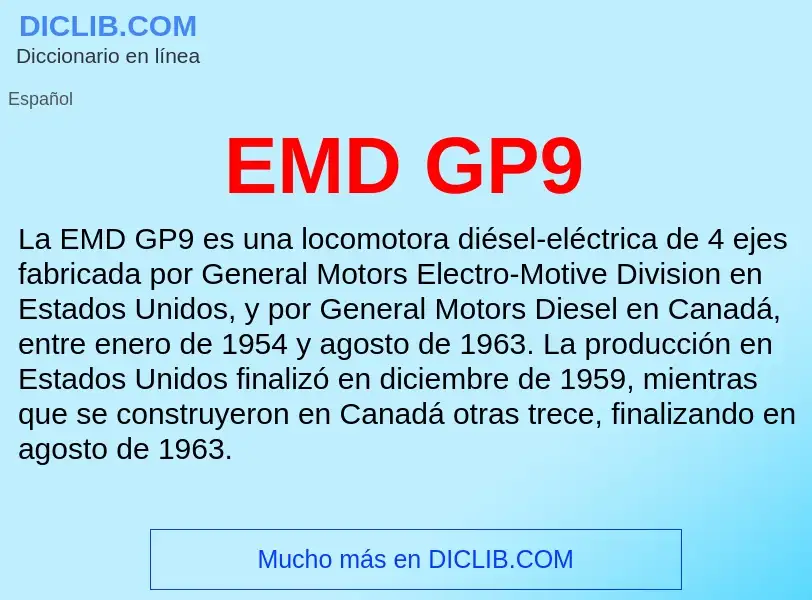 What is EMD GP9 - definition