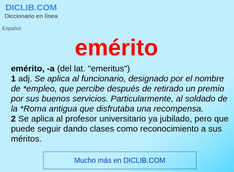 What is emérito - definition