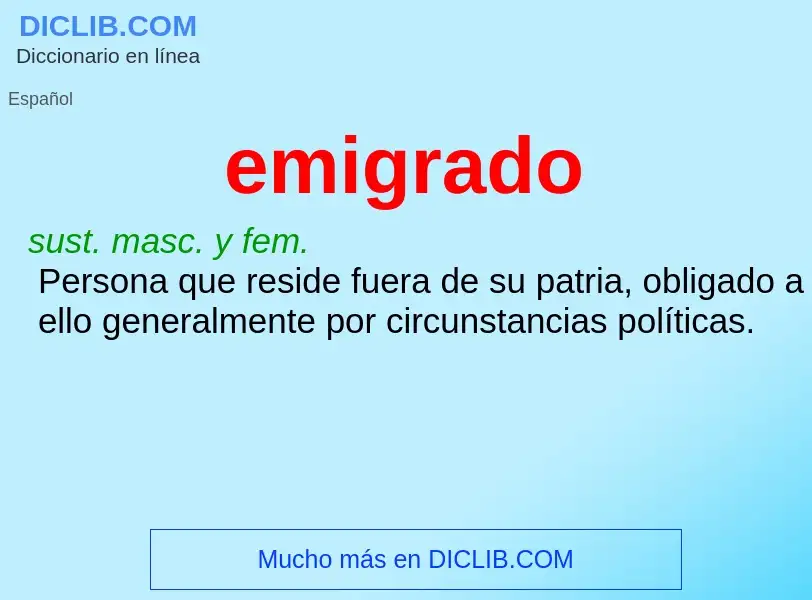 What is emigrado - definition