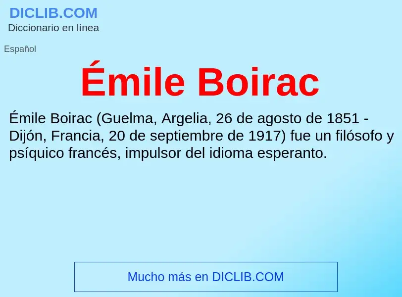 ¿Qué es Émile Boirac? - significado y definición