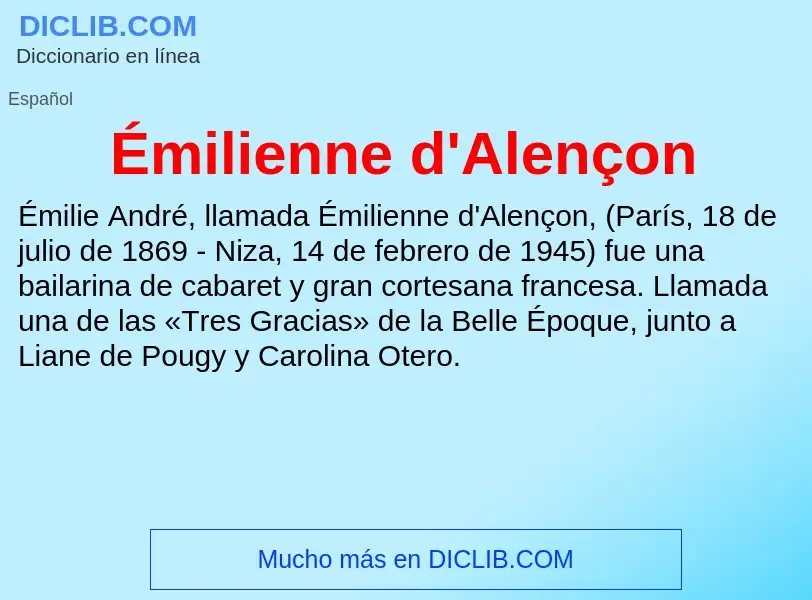 What is Émilienne d'Alençon - meaning and definition