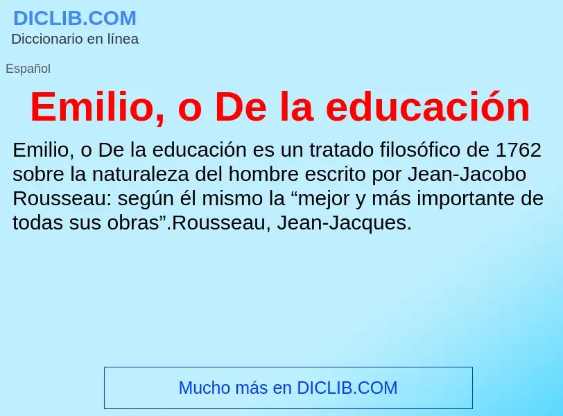 What is Emilio, o De la educación - definition