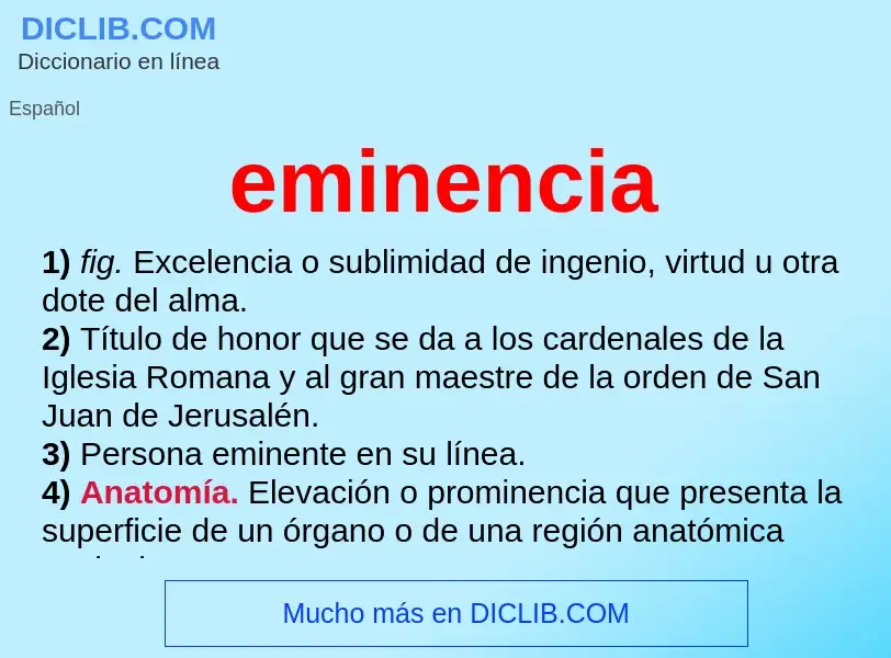 O que é eminencia - definição, significado, conceito