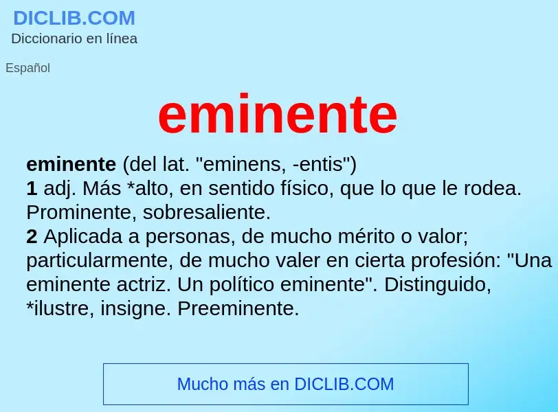 Wat is eminente - definition